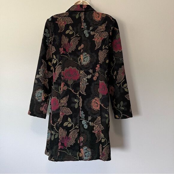 Portrait Tapestry Long Button Up Jacket Size M - Picture 3 of 4